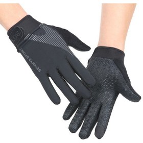 Resim Orta Mevsim Kaydırmaz Akıllı Parmak Uçlu Motosiklet Eldiven L Boy 