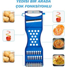 Resim Noyiska Rende Soyacak 5 Fonksiyonlu Sebze Meyve Soyucu Patates Havuç Salatalık Zencefil Doğrayıcı Mini 1ADET 