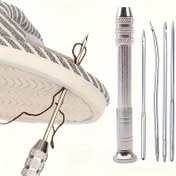 Resim 4-5 Parça Çok Amaçlı Zımba Seti - Alüminyum Alaşımlı Deri İşçiliği & DIY Ayakkabı Tamir Aletleri El Dikişi ve El İşi İçin 