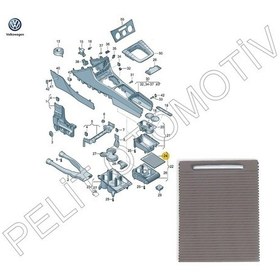 Resim Passat B6 Orta Konsol Sürgülü Kapak 3C0857503 Lekeli Süt/Kahve 