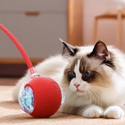 Resim MIAOQUANJI Etkileşimli Kedi Oyuncağı Topu - Akıllı Hareketli Elektrikli Yuvarlanan Top ile Kuyruk İpi, İç Mekan Oynama için USB Şarj Edilebilir Silikon Oyuncak, Tüm Kedi Boyutları için Güvenlidir 