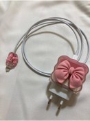 Resim HappyCase Apple Yeni Nesil Şarj Başlık Ve Kablo Koruyucu Seti Pembe Kurdela Tasarımlı 