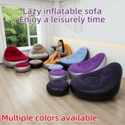 Resim Taşınabilir Şişme Koltuk - Ergonomik Çok Renk Seçenekleri (Kırmızı, Mavi, Mor, Siyah) | PVC/Deri Gibi Kumaş | Kamp, Oturma Odası, Ofis İçin Kapalı/Açık Kullanım | Katlanabilir ve Kolay Saklama | Montaj Gerektirmez, Ofis Koltuğu | Şık Yatak Koltuk | Kolay Temizlenebilir Malzeme 