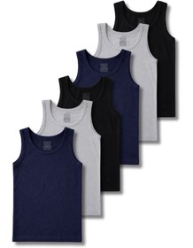 Resim Panfilia %95 Pamuklu Likralı Penye Erkek Çocuk Atlet 6'lı Set / Fanila / İç Çamaşır 