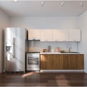Resim Tdesigno Oya Hazır Mutfak Dolabı 260 Cm - Tezgah Dahil Değil-ceviz - Beyaz 