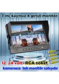 Resim Kayıtsız 4 Kanallı 7 İnç Monitör 12 24 Volt Kamerasız 