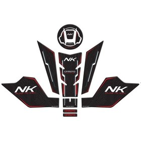 Resim Cf Moto Nk 250 2023 Uyumlu Tank Pad Seti Kırmızı Siyah Redlinegrafik 