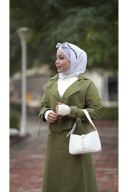 Resim Esre Store 0142 - Tesettür Trençkot Haki 