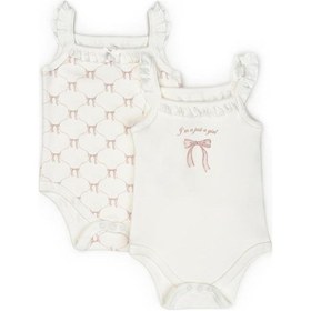 Resim Bebek 2li Askılı Zıbın Body %100 Organik Pamuk - Bebek Ve Yenidoğan Serisi-csy8136 Powder 