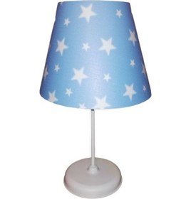 Resim Mavi Yıldız Pvc Erkek Çocuk Odası Genç Odası Yatak Odası Abajur 