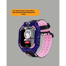 Resim Marsilyan S10 Mor Çocuk Takip Saati Elektronik Bariyer ve Sesli Mesaj Destekli - MCT4109-7719 