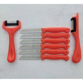 Resim Solingen 6'lı Meyve-sebze-doğrama Bıçağı Ve 2'li Soyacak 8'li Set Turuncu Metal 