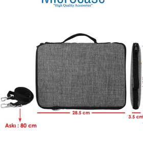 Resim Microcase Apple Uyumlu iPad Pro 13 2025 Tablet Gri Çanta + Türkçe Bluetooth Klavye + Mouse + Standı - Beyaz Al5163 Omuz Çantası 