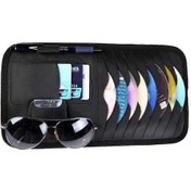 Resim Cd Saklama Ve Güneş Gözlüğü Tutuculu Çok Amaçlı Araba Güneşlik Düzenleyici - Siyah 