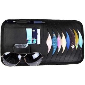 Resim Cd Saklama Ve Güneş Gözlüğü Tutuculu Çok Amaçlı Araba Güneşlik Düzenleyici - Siyah 