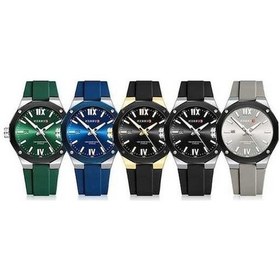Resim Bosphorusboutique02 Erkek Günlük Takvim Saat, Beyaz Yeşil Renkli, Curren Model, 2.2 Cm Siyah Silikon Kayış, 4.2 Cm Dial, 1.2 Cm Kalınlık, Su Geçirmez, Kuvvetli Işık Çok Renkli 