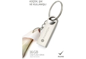 Resim Maxron 16 GB Flash Bellek Metal Gövde Ömür Boyu Garantili Güvenli USB Bellek Data Traveler 