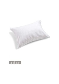 Resim 10'lu Çizgili Saten Yastık Kılıfı 50x70 Cm, 83tel Beyaz 