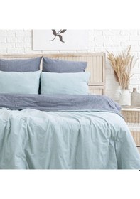 Resim Tek Kişilik %100 Pamuk Ranforce Nevresim Takımı 160x220 Cm Açık Mavi Lastiksiz Çarşaflı Açik Mavi 