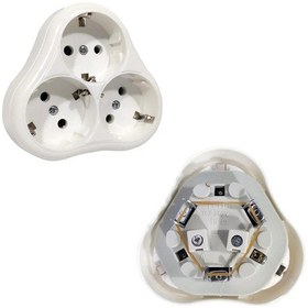 Resim Priz Üçlü Topraklı Sıva Altı Fetih 103-03 