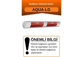 Resim Aqua 3000 Watt GSA30LG Düşük Işıklı Kumandasız Suya Dayanıklı Elektrikli Infrared Isıtıcı-Beyaz 