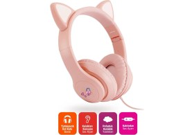 Resim Polosmart FS113 Kablolu Mikrofonlu Stereo Kulak Üstü Kulaklık Pembe 