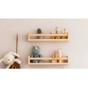 Resim Babyroomstore Ahşap Montessori Kitaplık Raf Bebek Çocuk Odası 2li Raf 