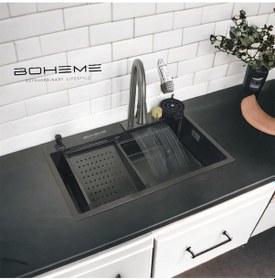 Resim Boheme Teknolojik Eviye Seti Şelale, Çelik Batarya Mutfak Evyesi 3 Fonksiyonlu Bataryası Dahil Diğer 