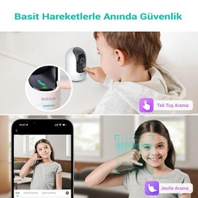 Resim Botslab 360+ C221 Pro 3K 360 Derece Akıllı Güvenlik Kamerası Bebek Monitörü Evcil Hayvan İç Mekan Kamerası IP Kamera Yeni Versiyon 