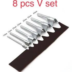 Resim BGA 8 pcs Leathercraft deri kemer ucu kesici bıçak seti V stil deri kesici craft tolls 