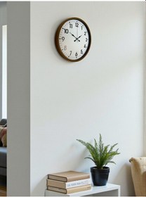 Resim 36 Cm Kahverengi Dekoratif Duvar Saati Beyaz - Kahverengi 