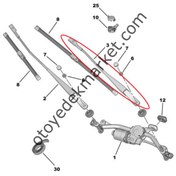 Resim Citroen C3 Aircross (2017-2024) Ön Cam Sol Silecek Kolu (Orjinal) 