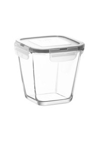 Resim LAV Fresco Cam Saklama Kabı Tekli Orta Boy 700 ml Kare Gri Kilitli Kapak 