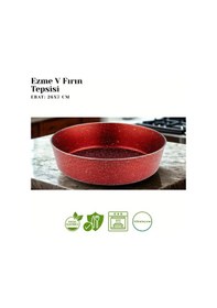Resim 26 Cm Granit Ezme V Fırın Tepsisi - Kırmızı Kırmızı 