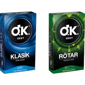 Resim Okey Klasik Prezervatif 10'lu + Rötar Prezervatif 10'lu 
