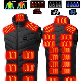 Resim Erkek Akıllı Isıtmalı Polar Ceket, 27 Isıtmalı Bölge, 3 Sıcaklık Ayarı, Hafif Kolsuz Yelek Koşu, Eğitim, Yürüyüş, Bisiklet ve Günlük Kış Giyim İçin, Pil Paketi Dahil Değil 