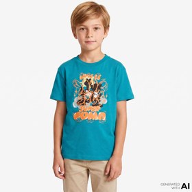 Resim Puma Graphic Super Çocuk Mavi T-Shirt 