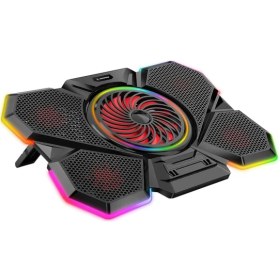 Resim Mcreative S47 Coolflow 5 Adet Kırmızı LED Fan 1 USB 7 Farklı Kademe Ayarı 10 17.3 Notebook Soğutucu Stand 
