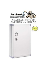 Resim Kilitli Anahtar Kutusu 32 Li 1 Paket Anahtar Dolabı Alüminyum Gövde Otel Otopark Apart Anahtarlık Dolap Gri 