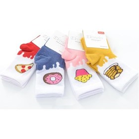 Resim Ekinoks 4 Lü Sare Yiyecek Desenli Kız Çocuk Soket Çorap 001 