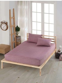 Resim Lastiksiz Çift Kişilik Çarşaf Takımı 220x240 Çarşaf + 2 Yastık Kılıfı Gül Kurusu 