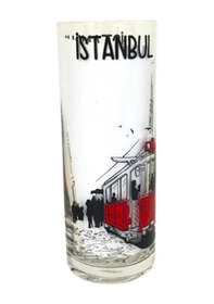 Resim İstanbul Yazılı Galata Taksim Resimli Cam Rakı Bardağı 2 Adet Bar 