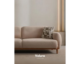 Resim Velura Home & Living Vezir Sırt Mekanizmalı 3 Adet Üçlü Kanepe & 3'lü Koltuk (3+3+3) - Krem 