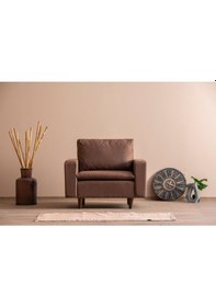 Resim Lungo Modüler Berjer - Açık Kahve Keten Açık Kahverengi 