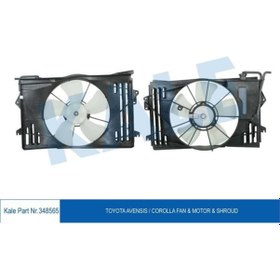 Resim KALE OTO Radyatör 348565 Radyatör Fanı Komple Davlumbaz - Motor Avensis 1.6 Vvt I 03-08 16711-22130 