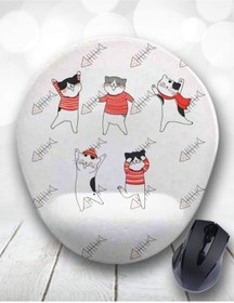 Resim Atölye Çizgi Kedi Temalı Bilek Destekli Mouse Pad 