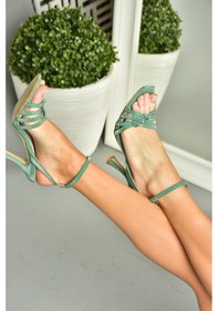 Resim Fox Shoes S569815714 Yeşil Sim Topuklu Ayakkabı Yeşil 