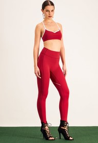 Resim Barney Cutout Crop Bodycon Tayt Takımı Kırmızı - M 