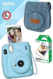 Resim Fujifilm Instax Mini 11 Mavi Fotoğraf Makinesi Ve Jean Çantalı Hediye Seti 3 