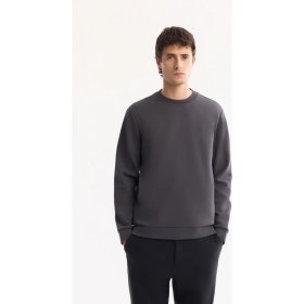 Resim AVVA Erkek Antrasit Bisiklet Yaka Pamuklu Bi-Stretch Regular Fit Sweatshirt A52Y1271 